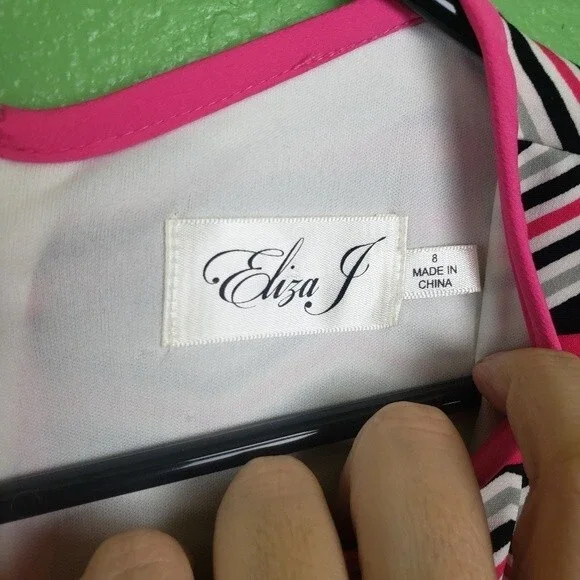 Eliza J pink abstract geometric design short dress size 8 - Picture 7 of 10